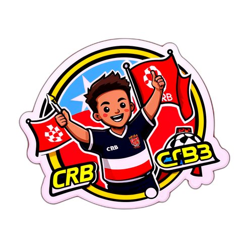Adesivo do CRB com Torcedor Animado