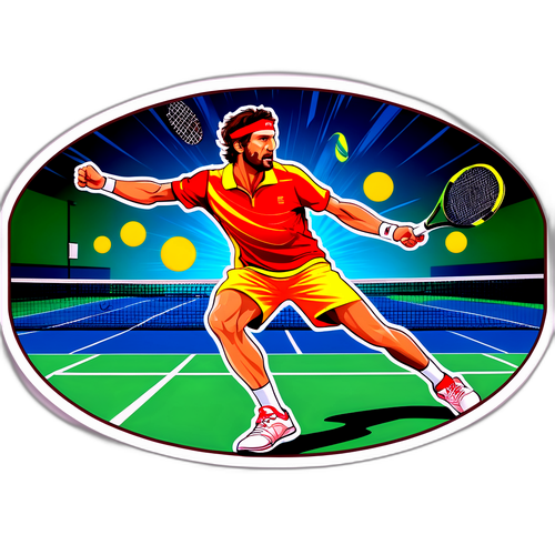 Champion de Tennis en Action