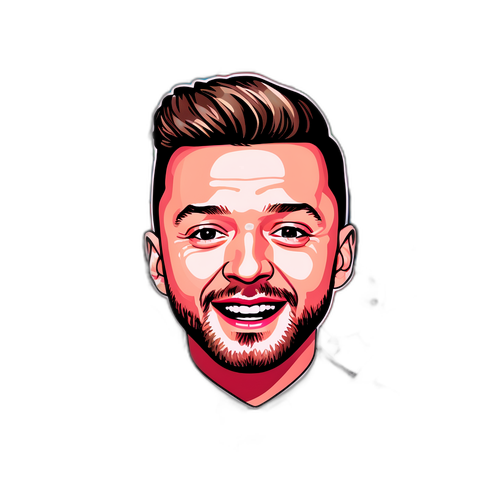 Feestelijke illustratie van een zanger met fans en feestdecoraties