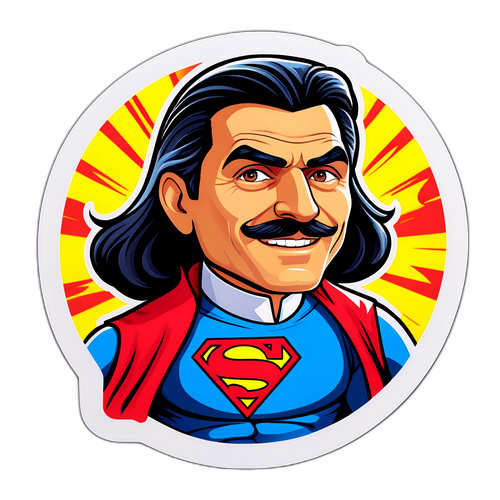 Autocollant de Javier Milei, le super-héros politique