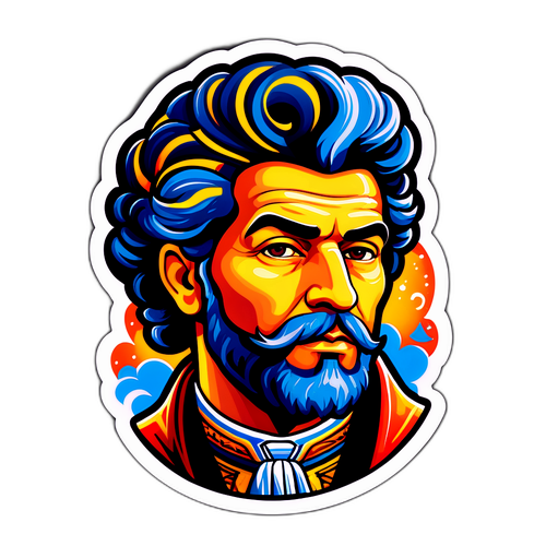 Sticker artistic cu portretul lui Joseph Adam