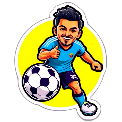Adesivo di Molina con un pallone da calcio