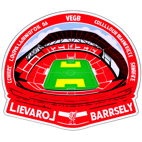 Sticker cu stadionul plin de suporteri la meciul Liverpool - Barnsley
