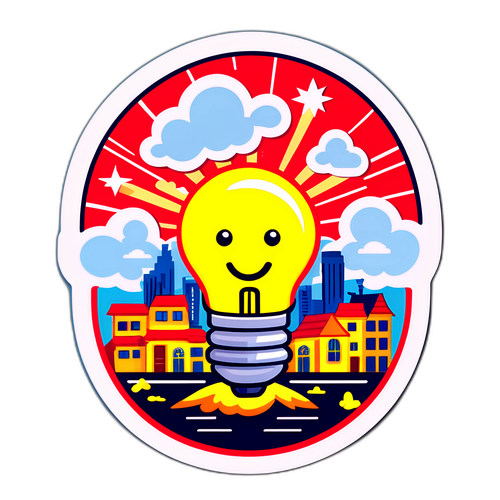 Hình dán hoạt hình vui nhộn về mất điện ở An Giang