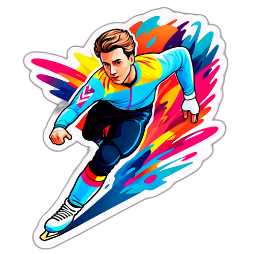 Фигура конькобежца Ильи Малинина в спринте