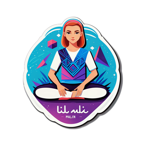 Minimalist nálepka Ilia Malinina v podpisové pozici