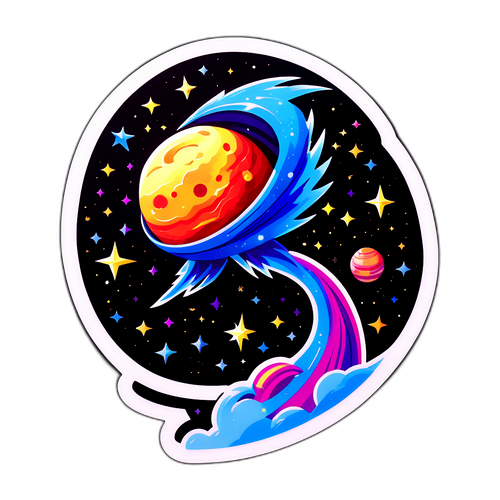 स्पेस में उड़ता हुआ धूमकेतु