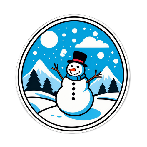 Playful Heavy Snow Warning Sticker