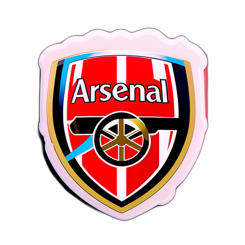 מדבקת לוגו ארסנל עם רקע במוטיב כדורגל
