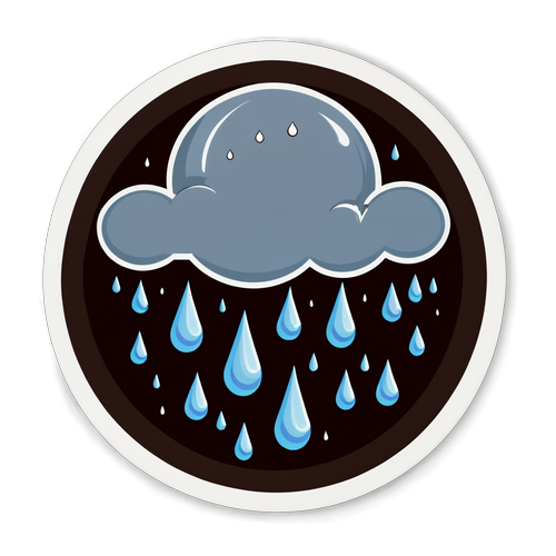 严重暴雨来临警告贴纸