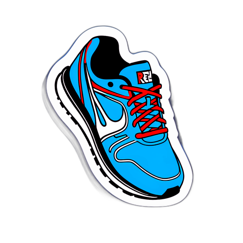 Juoksukengän tyylitelty esitys Reetta Hurskeen tarroissa