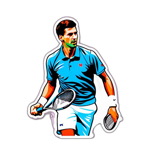Minimalist sticker af Novak Djokovic