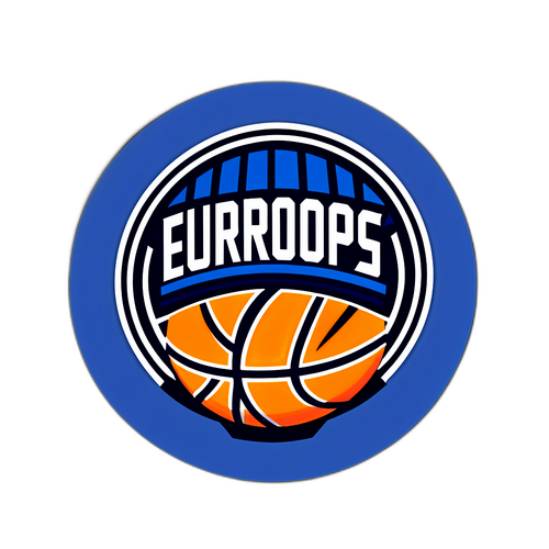 Σχέδιο αυτοκόλλητου με το λογότυπο του Eurohoops
