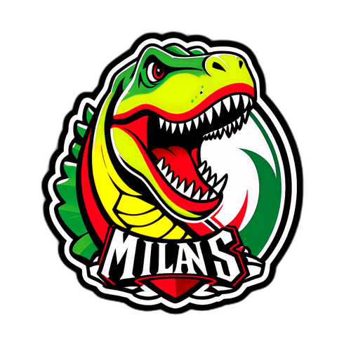 Sticker ya AC Milan: Dinosauri Wanapiga Kulia!