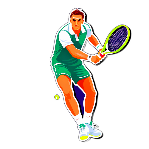 Arthur Rinderknech en pleine action avec une raquette de tennis