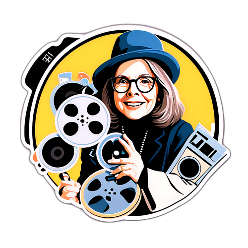 Sticker ya Mtindo wa Vintage wa Diane Keaton