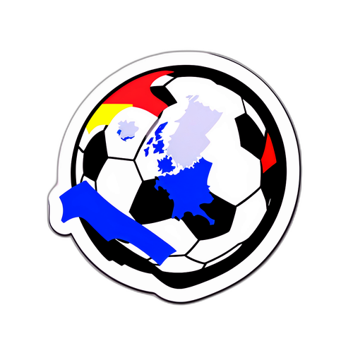 サッカーボールと地図のステッカー