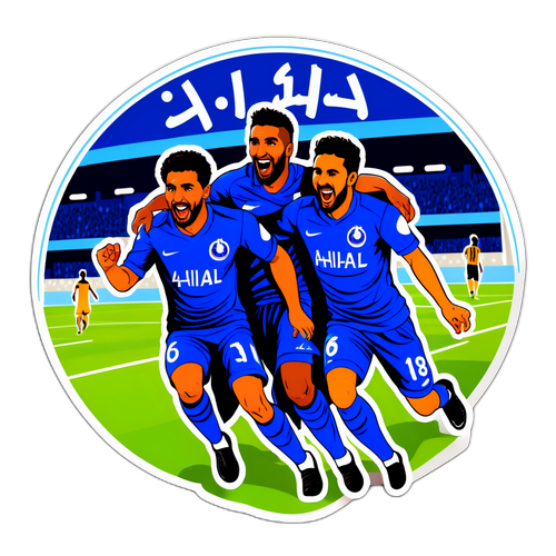 एक रोमांचक फुटबॉल दृश्य स्टीकर