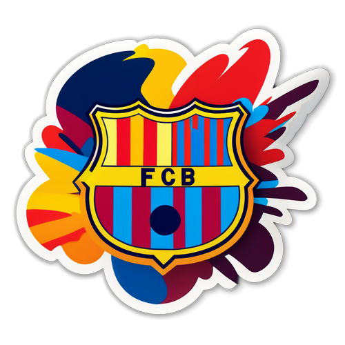 Stickers przedstawiające kolorystykę i logo FC Barcelony