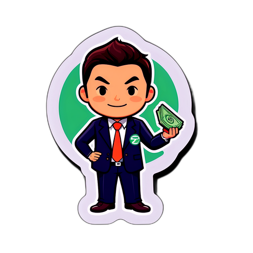 ビジネスマンキャラクターのステッカー