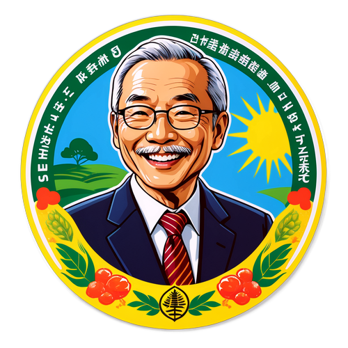 農林水産大臣鈴木の業績を祝うステッカー