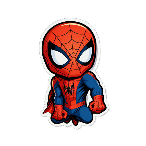 Sticker cu Nicușor Dan în costum de Spider-Man