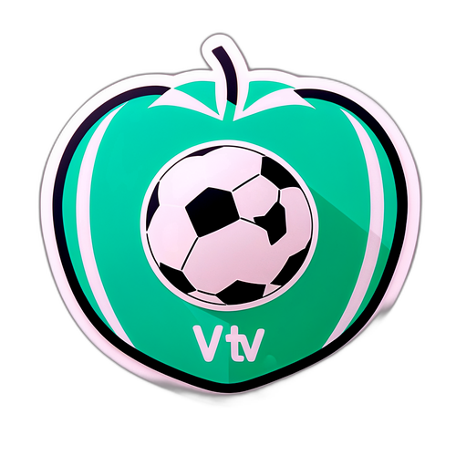 Sticker Minimalista de Apple TV con Balón de Fútbol
