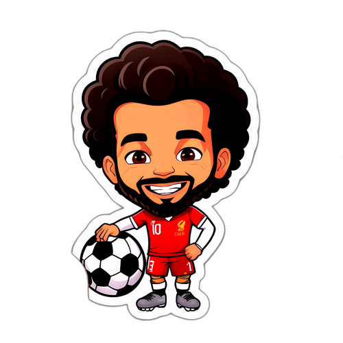 Chibi Mohamed Salah z piłką nożną