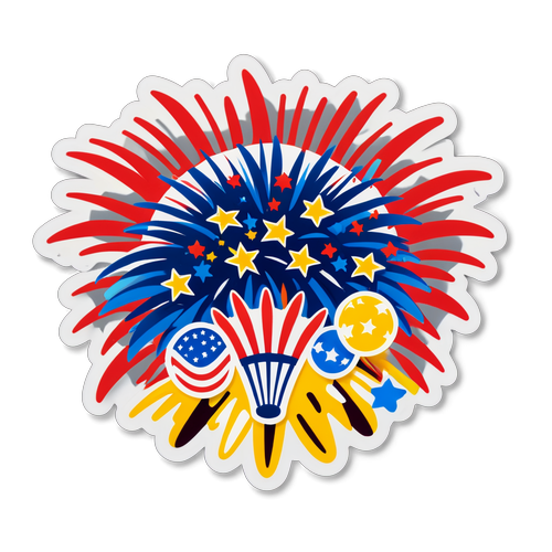 Sticker de Celebración Americana