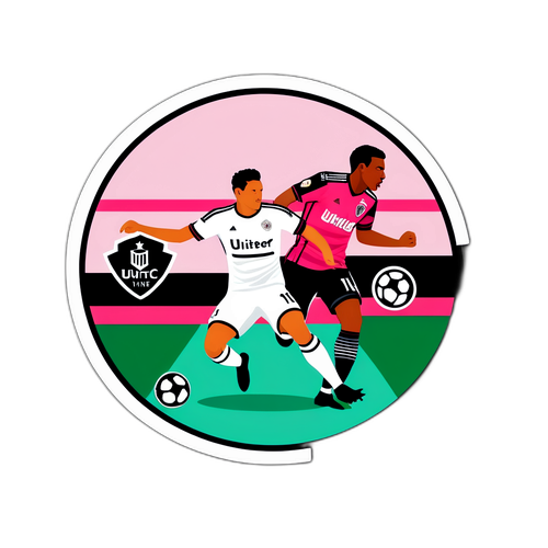 Autocollant représentant un match de football entre DC United et Inter Miami