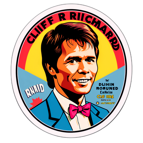 Vintage koncertplakat stil klistermærke med Cliff Richard