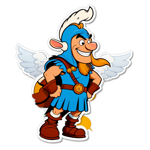 Autocollant d'Astérix aventurier