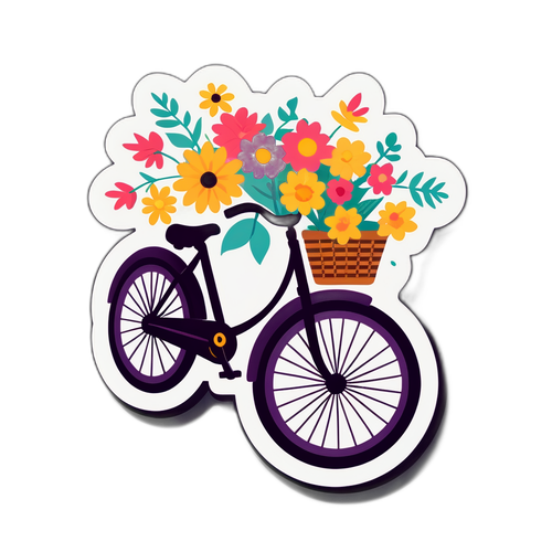 Fiets met bloemenmand