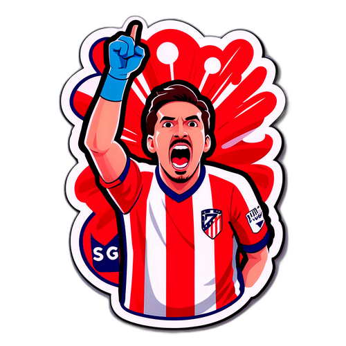 Intens Atletico Madrid-fan som heier