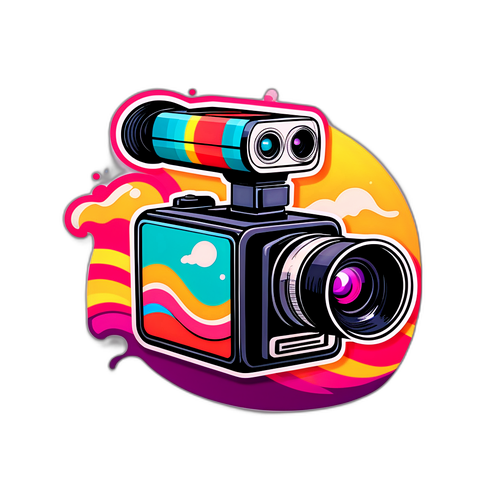 रेट्रो-शैली वाला वीडियो कैमरा