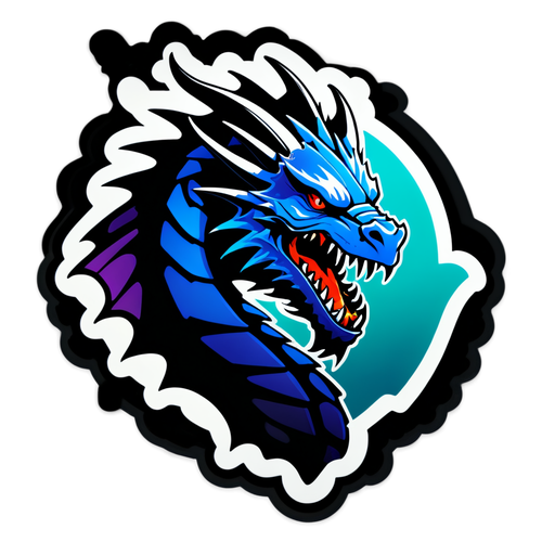 Sticker cu un dragon din mitologia fantastică inspirat de Witcher 4