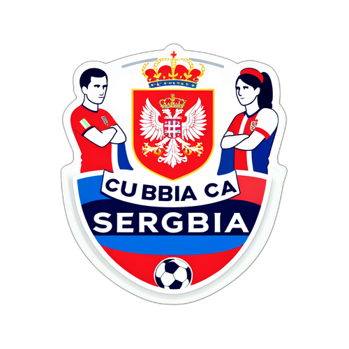 Sticker voor het Europees duel tussen Servië en Engeland
