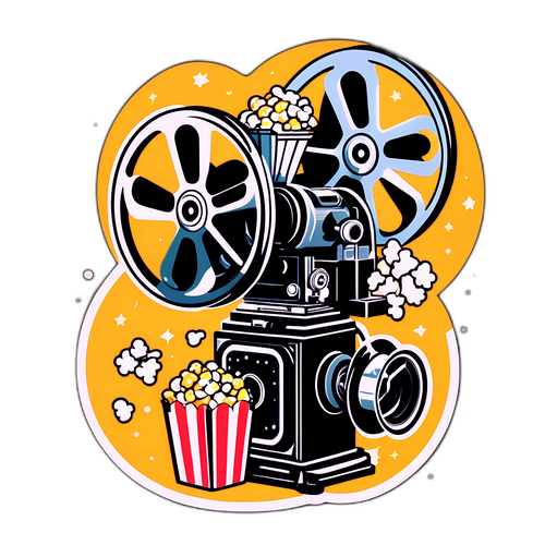 Vintage Film Projeksiyonu Sticker