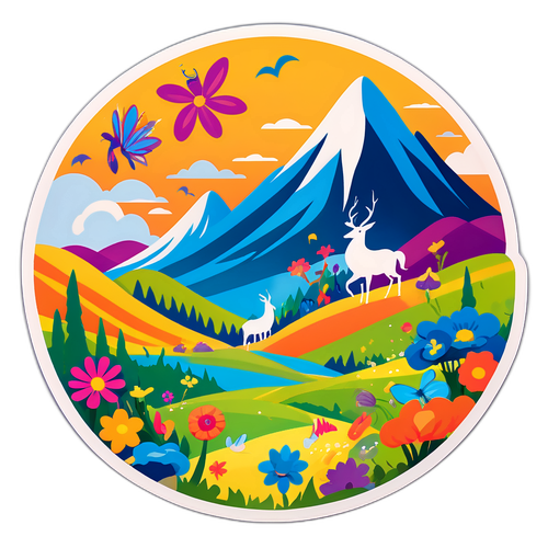 Lebendige Hügel mit fantastischen Kreaturen