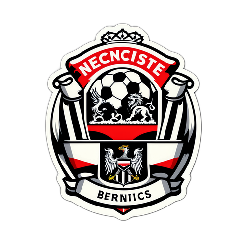 Retro klistermærke til fejring af Newcastle vs. Benfica