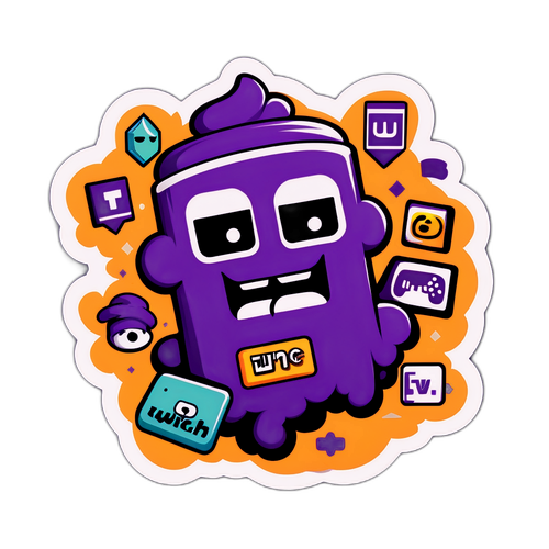 Постер з символами Twitch у стилі вуличного мистецтва з веселими мемами