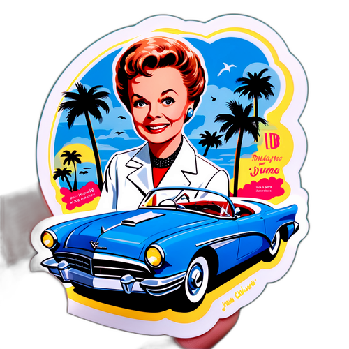 Nostalgischer Aufkleber mit June Lockhart