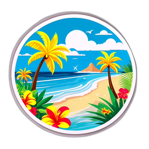 Aufkleber mit tropischen Motiven aus Mauritius