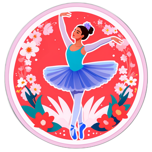 Elegant Balettdansös i Blommor