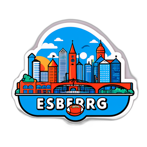 Legesygge sticker med Esbjergs skyline