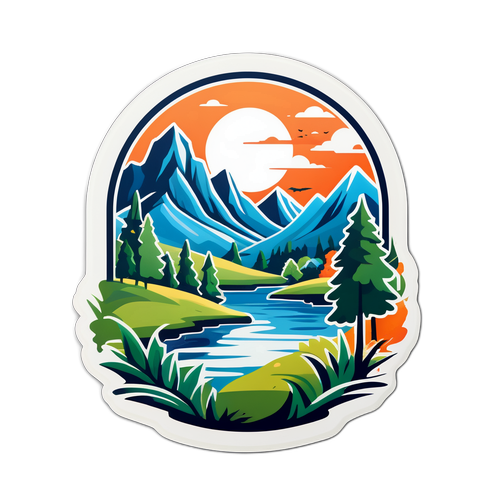 Дизайн наліпки, що містить ландшафт Фастова