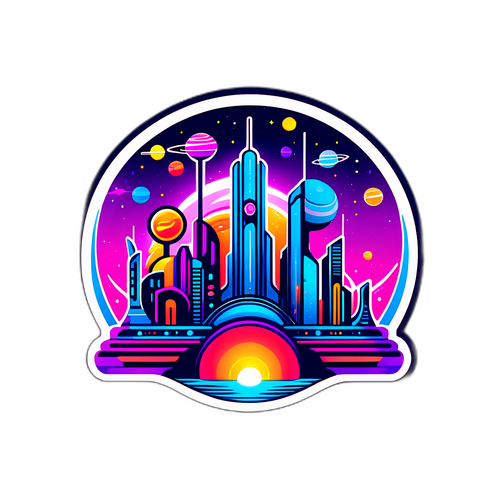 Scéna z Tomorrowland 2025 s futuristickými prvky a barevnými světly