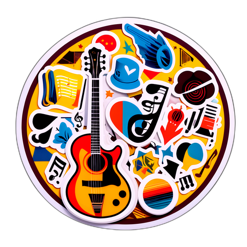 Adesivo Criativo Representando o Legado Musical de Carlos Cuesta