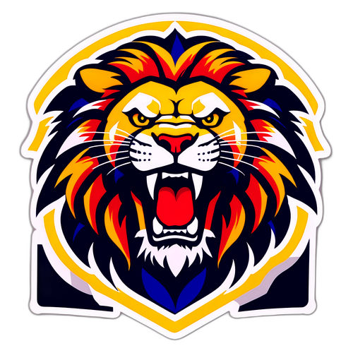 Sticker cu emblemă Lyon FC și leu înfuriat