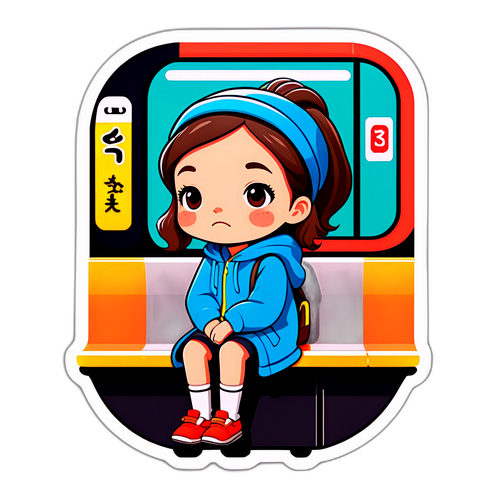 지하철에서 오래 기다리는 귀여운 캐릭터